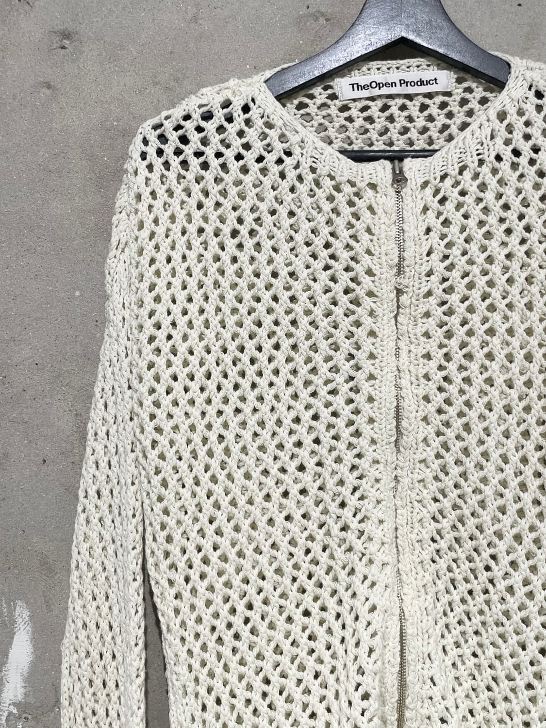 더 오픈 프로덕트 아이보리 크로셰 투 웨이 집업 가디건 상품이미지2
