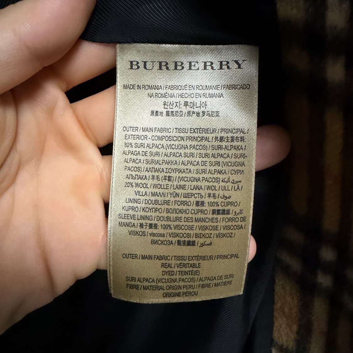 [S+급/52] 버버리 캠든 알파카 체크 코트 상품이미지7