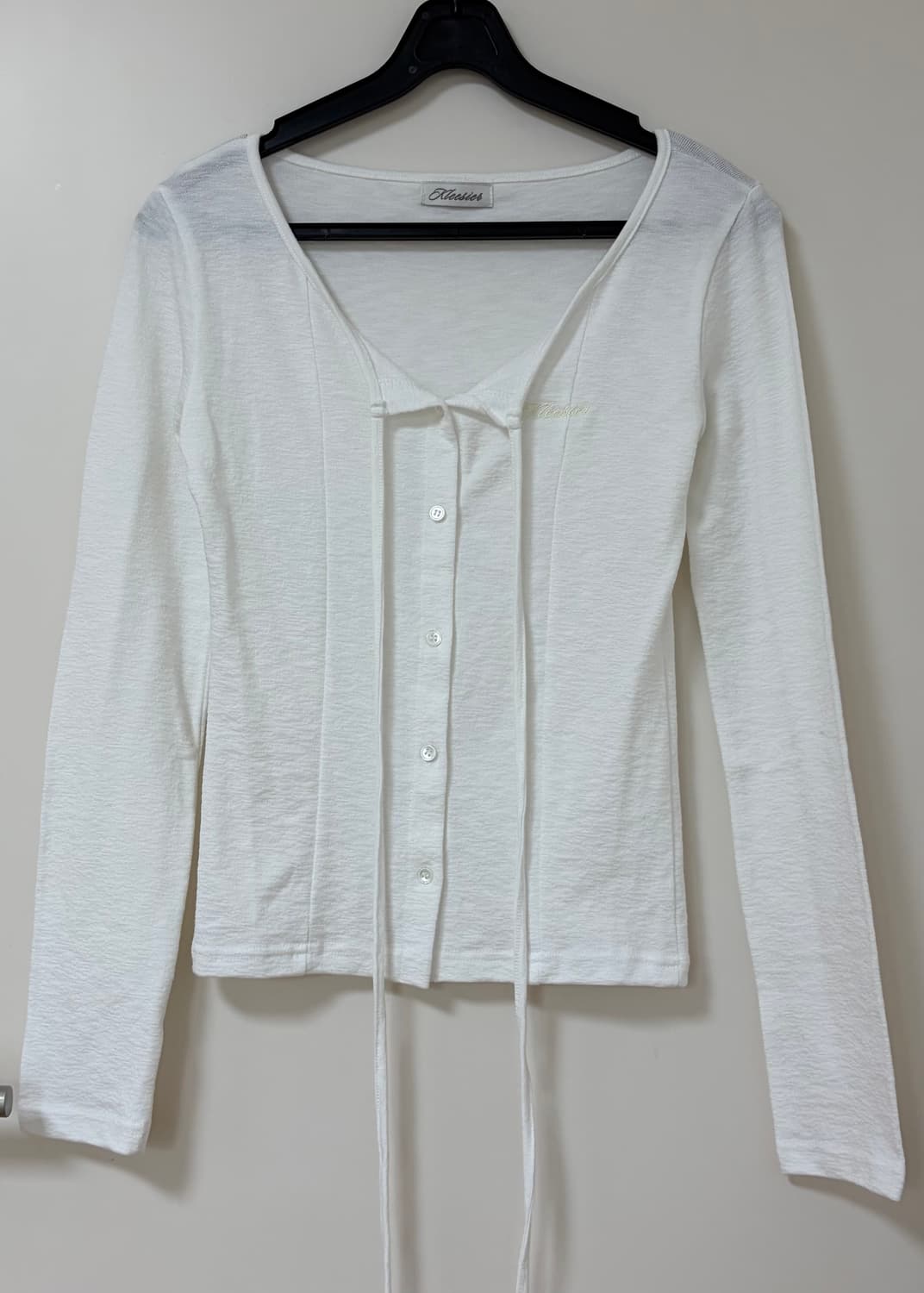 새상품 클리시어 위스퍼 스트랩 가디건 화이트 상품이미지6