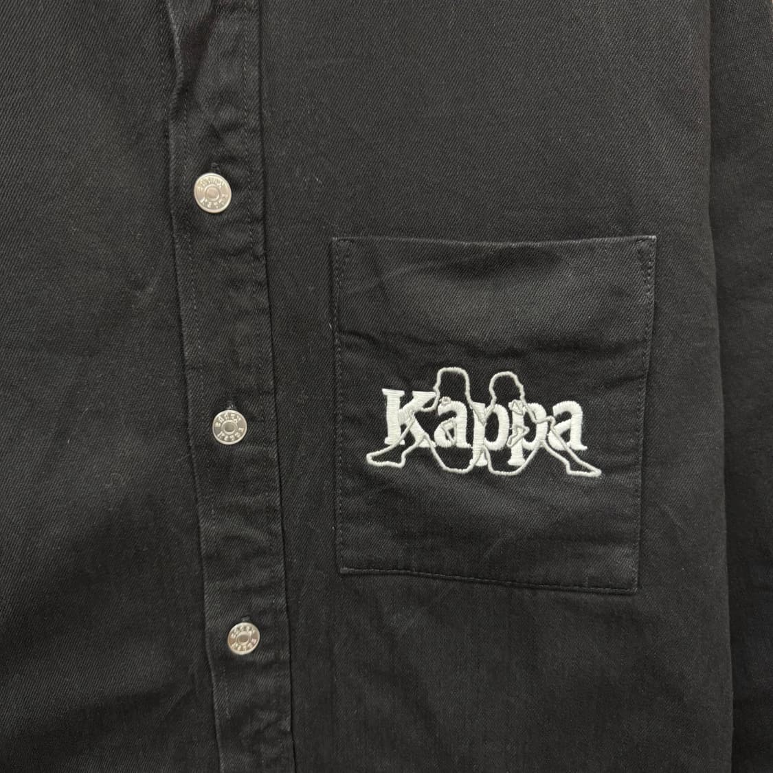 카파 X GU 롱 셔츠 자켓 전면 빅로고 빅포켓 포인트 블랙 상품이미지5