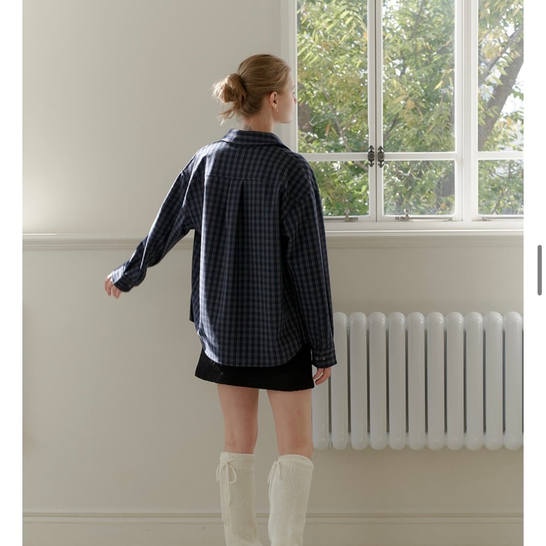 엽페 가을겨울 체크셔츠 새 상품 상품이미지3