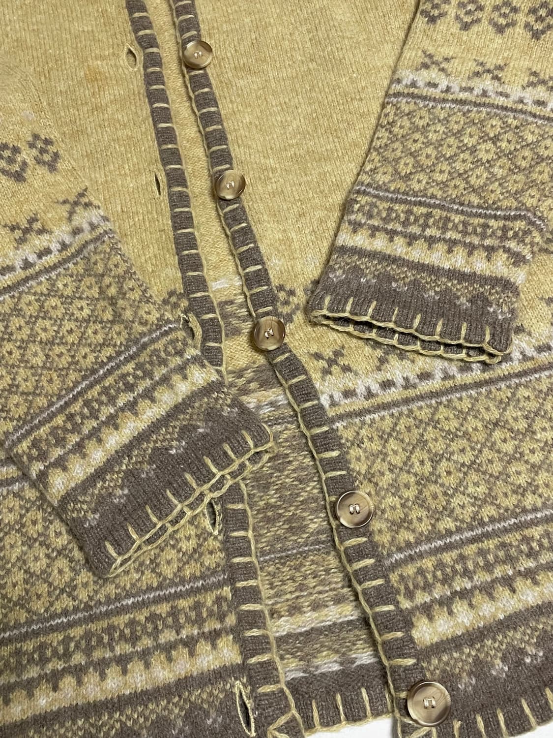 Japanese vintage 양모 니트 가디건 상품이미지5