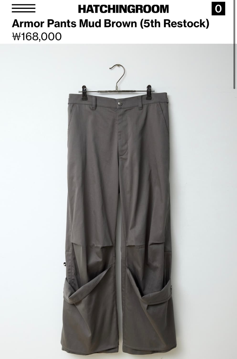 해칭룸 아머팬츠 4사이즈 브라운 팝니다 상품이미지4