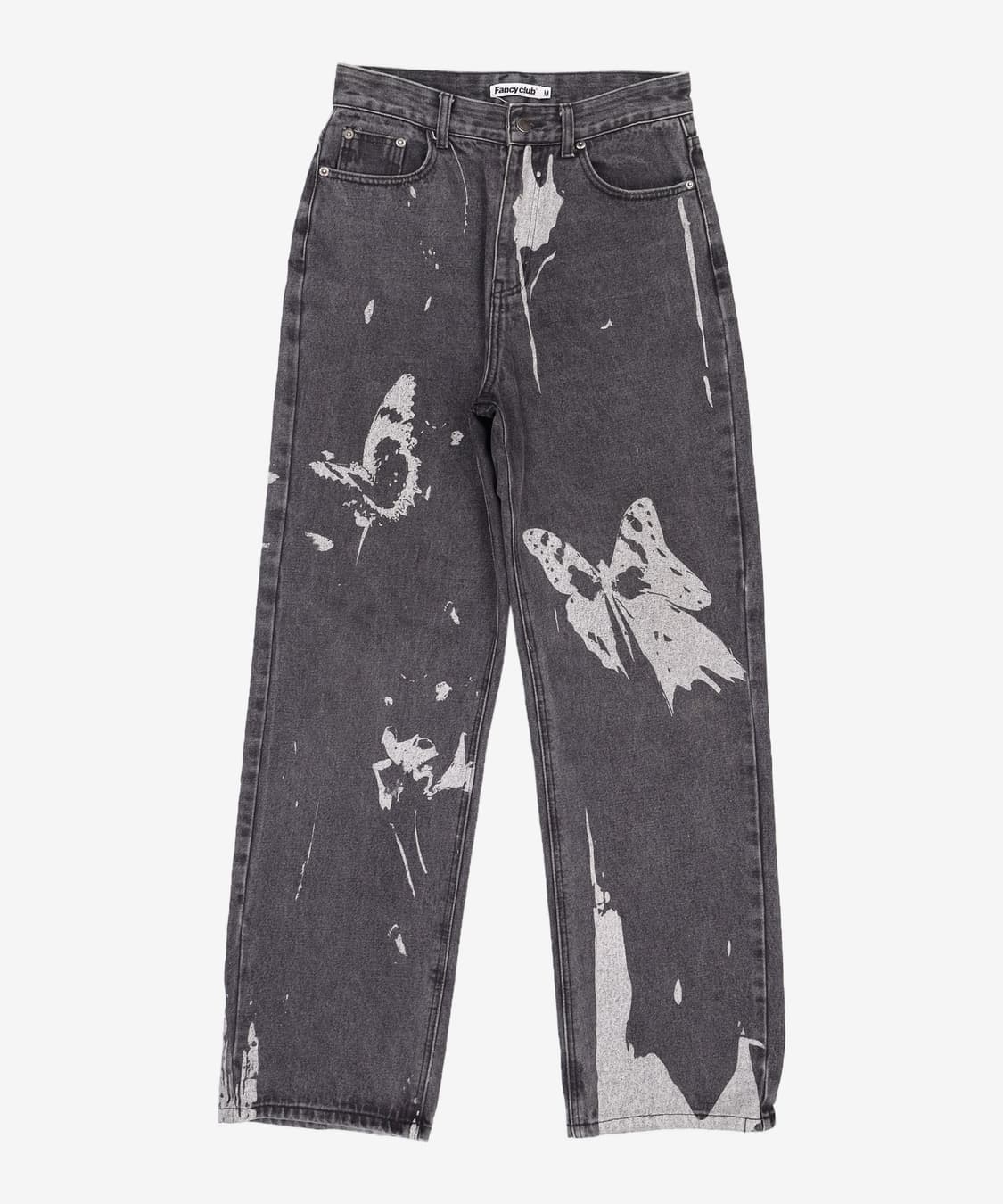 팬시클럽 나비 프린팅 블랙 데님 팬츠 상품이미지1