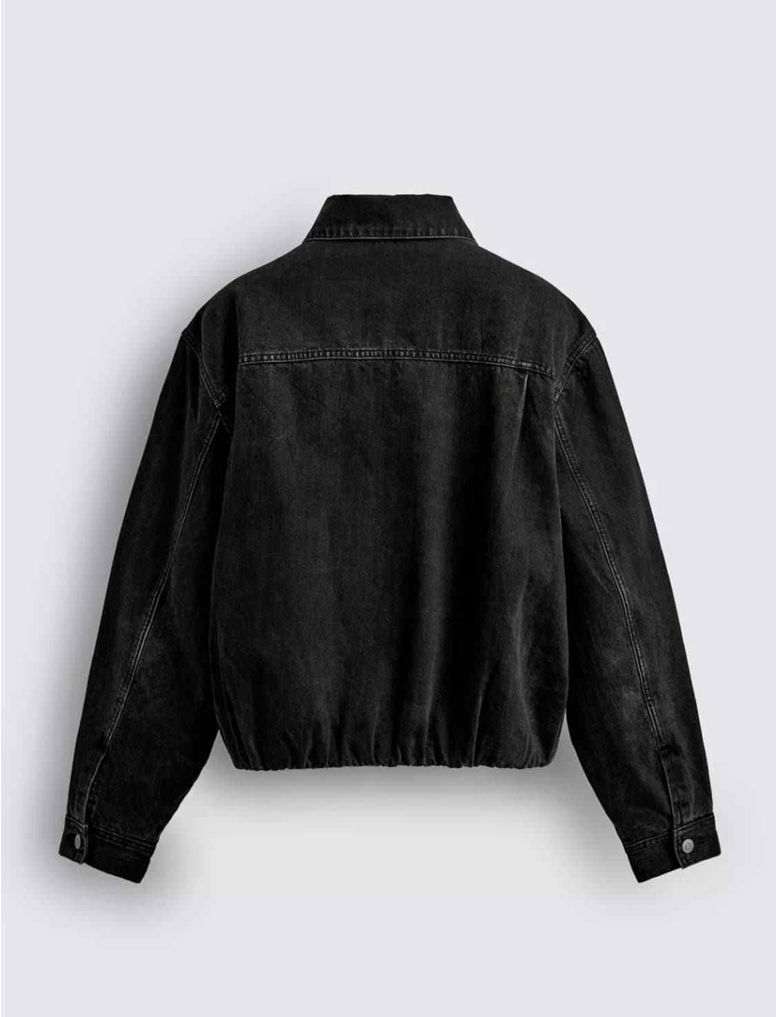 [XL]ZARA 자라 크롭핏 데님 자켓 블랙 상품이미지2