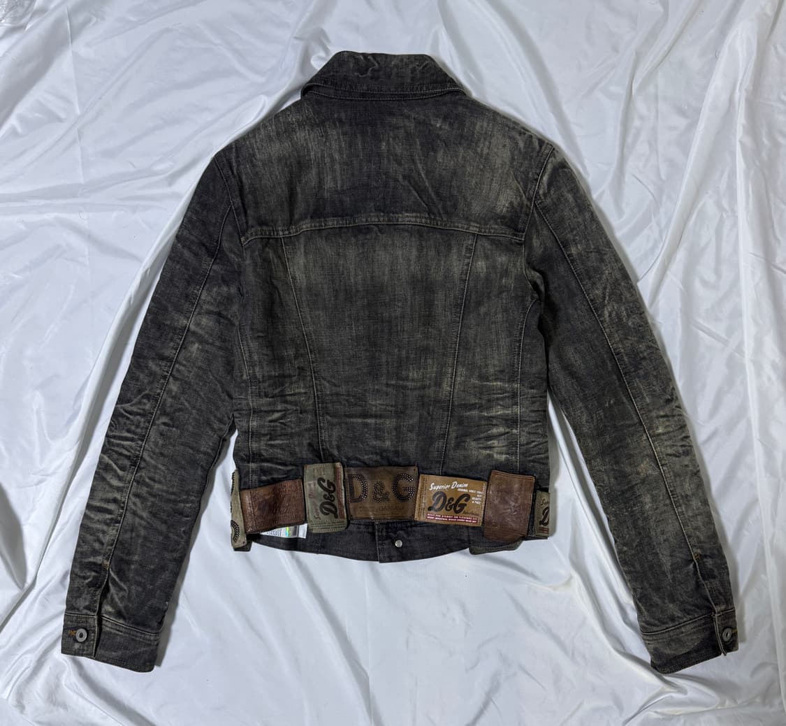 00s 돌체앤가바나 레더 패치 데님 자켓 y2k 상품이미지2