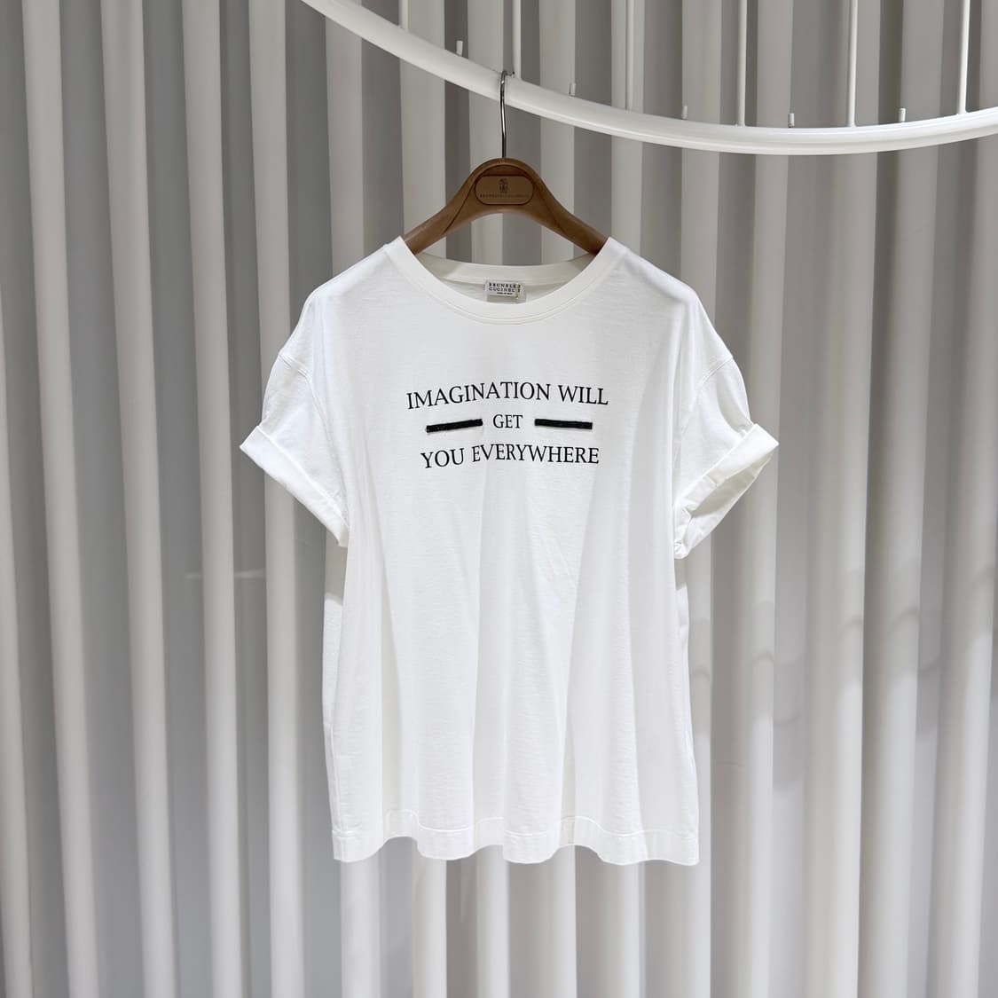 (A+/L) / 브루넬로쿠치넬리 프린트 코튼 화이트 반팔 티셔츠 상품이미지1