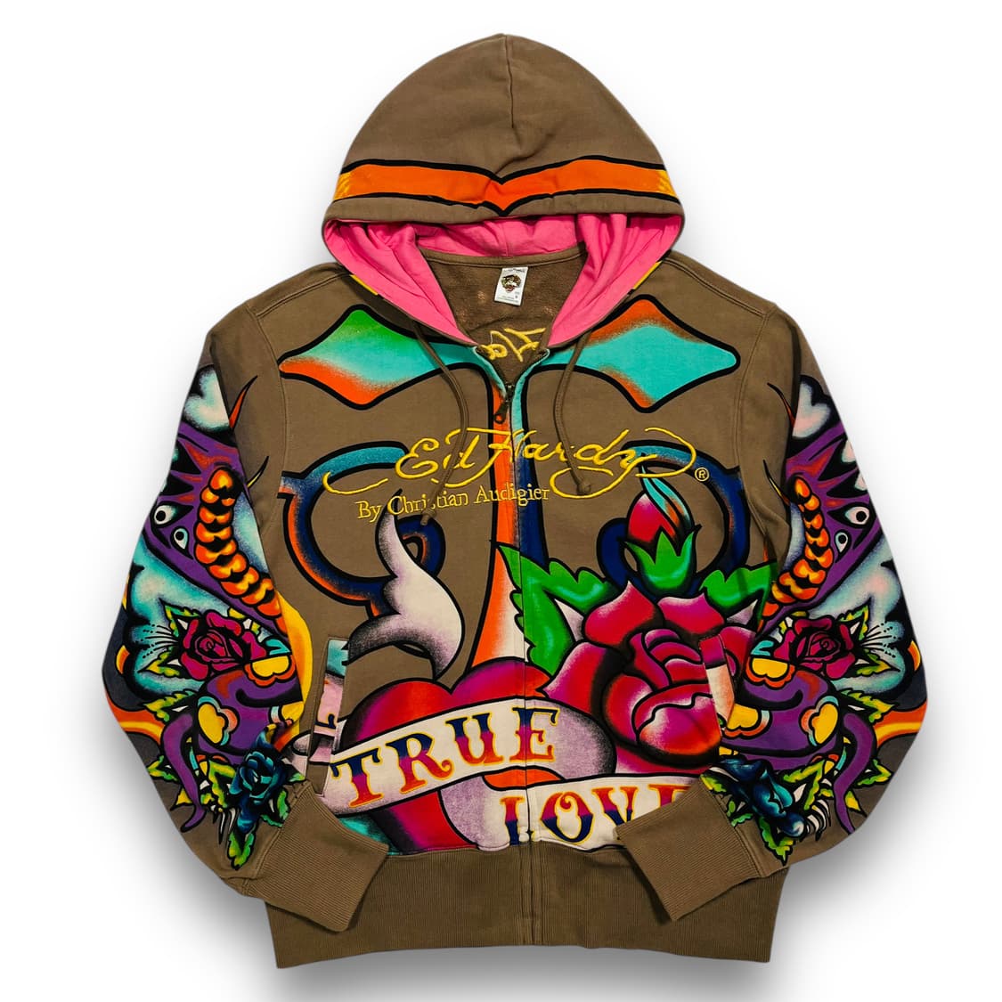 에드 하디 로즈 트루 러브 올드스쿨 타투 빈티지 후디 집업 상품이미지2