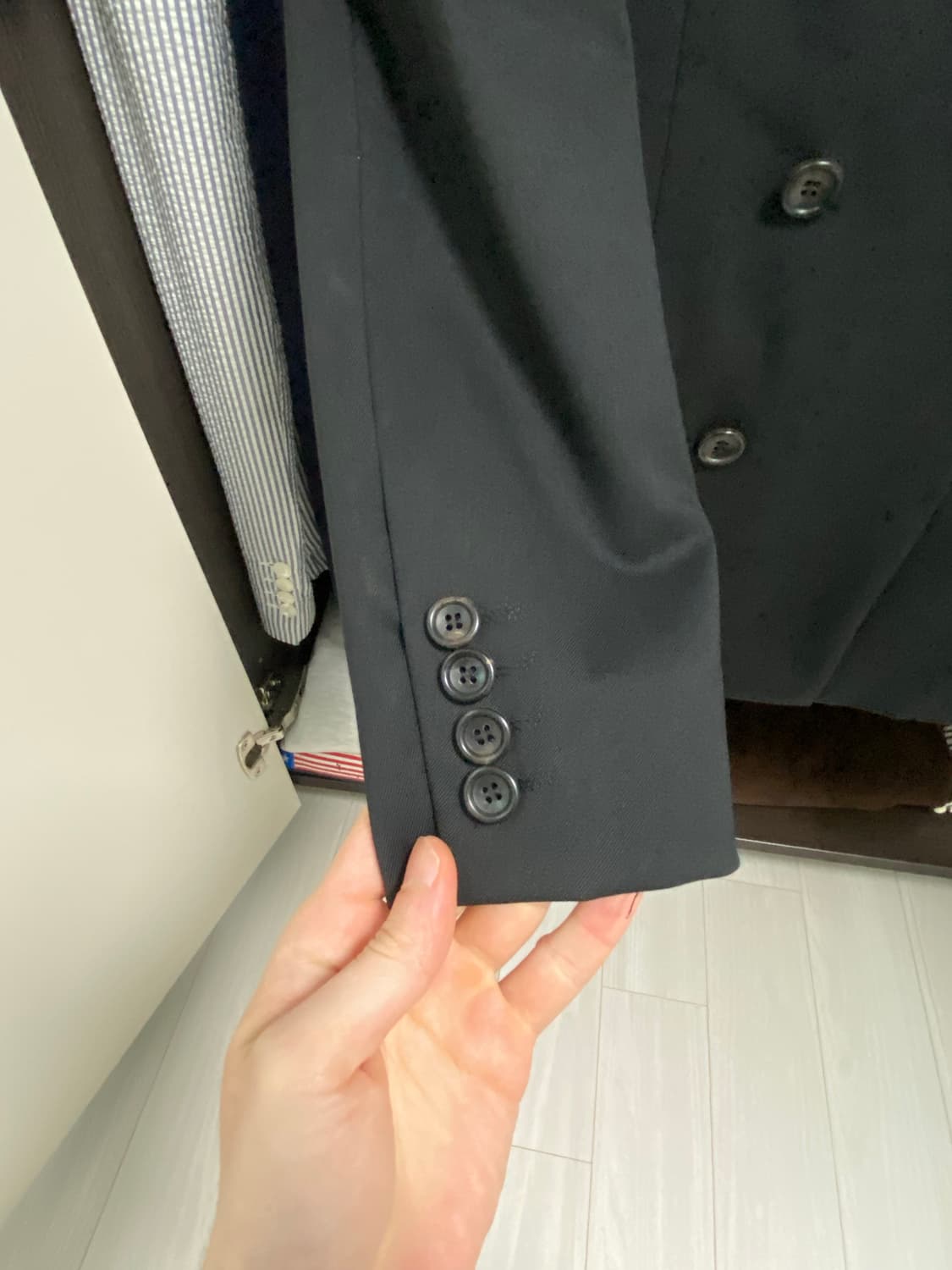 커스텀멜로우(customellow) 더블 브레스티드 블랙 정장 셋업(95 상품이미지3