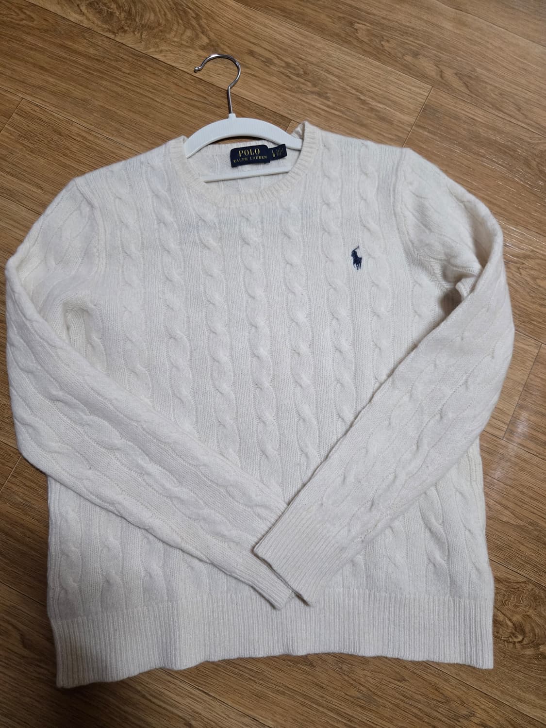 폴로 랄프로렌 여성 울,캐시미어 케이블 아이보리 니트 상품이미지4