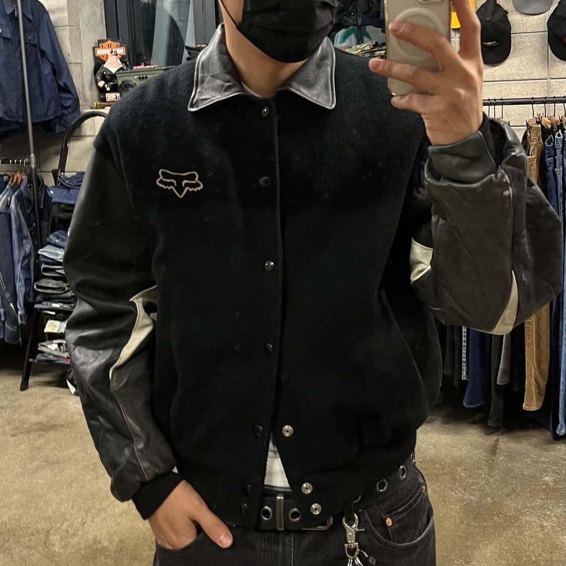 90s 폭스레이싱 빅로고 바시티 자켓 (100-105) 상품이미지9