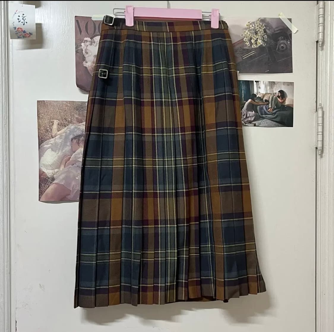 너드 모리 체크 롱스커트 상품이미지2