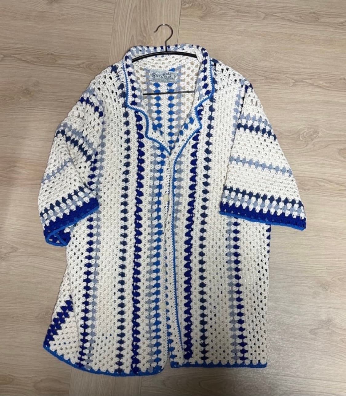 STU 크로셰 니트 반팔 셔츠 상품이미지1