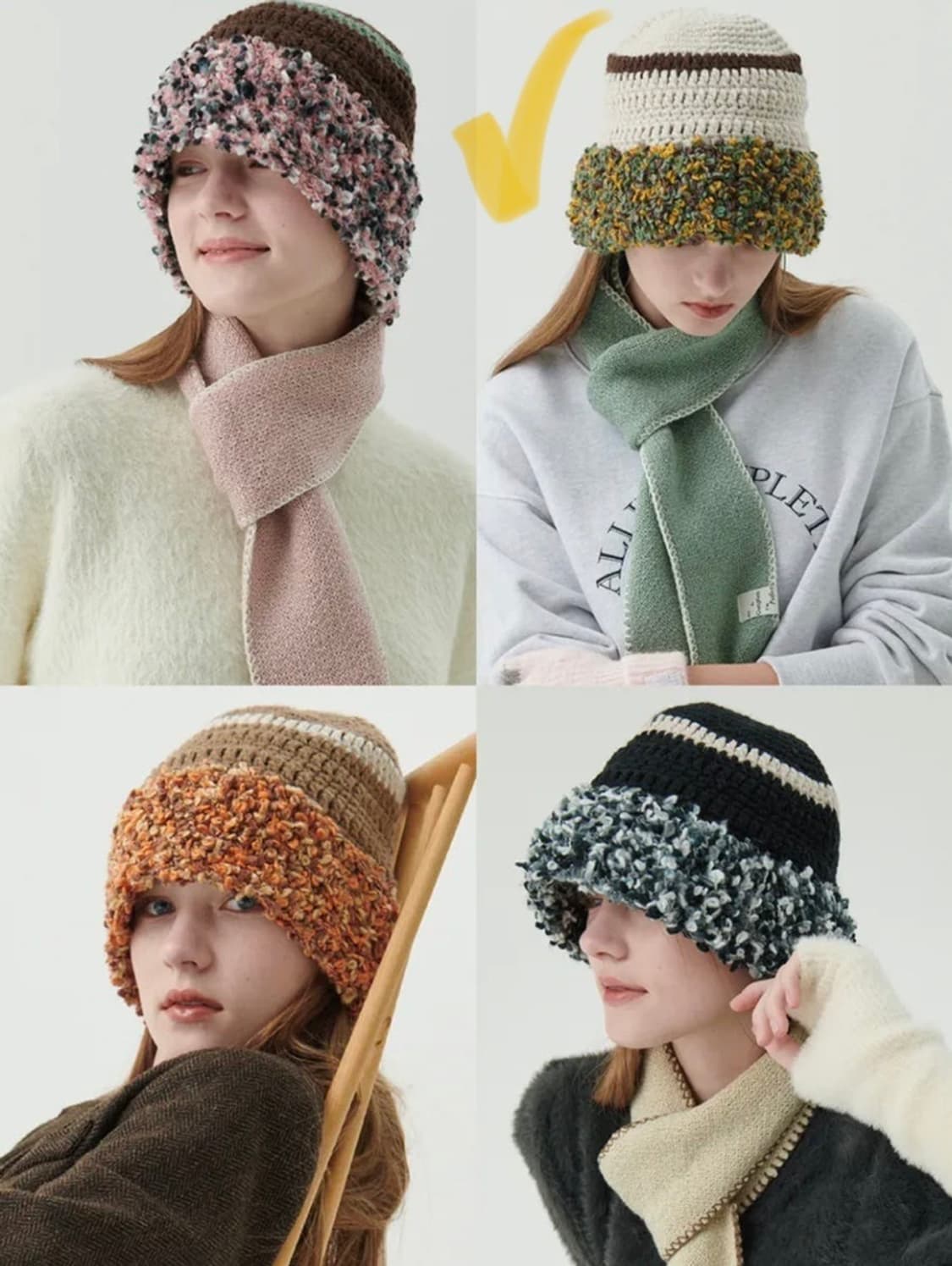 올인컴플리트 플러피 링 크로셰 햇 (아이보리) 상품이미지1