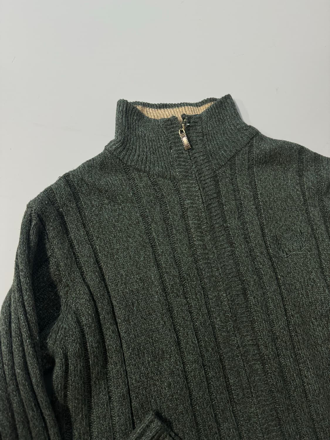 하이 넥 울 블렌디드 니트 집업 가디건 상품이미지6