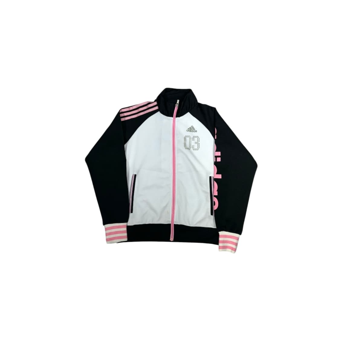 아디다스 화이트 블랙 딸기우유 핑크 삼선 딱붙핏 y2K 트랙탑 져지 상품이미지5