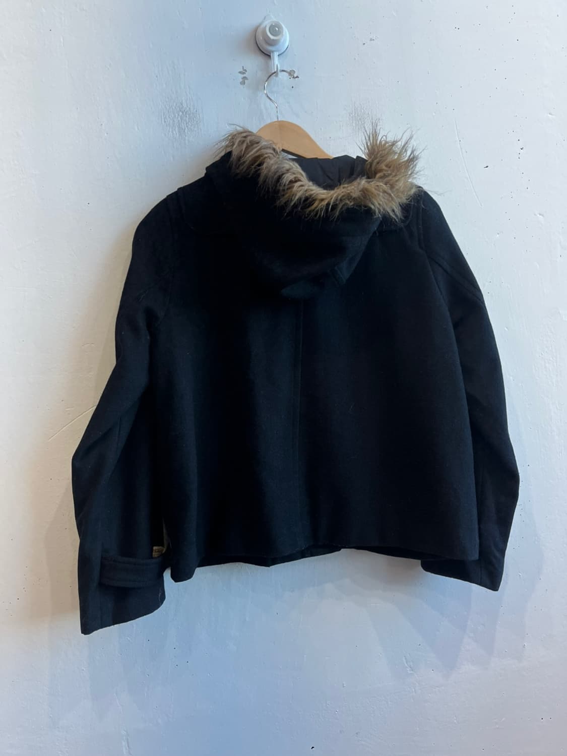 EARTH JPN 어스뮤직 울 하프 더플코트 블랙 상품이미지3