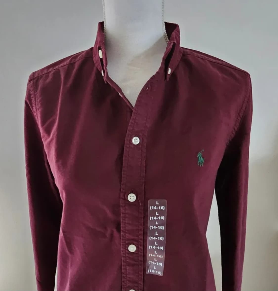 폴로랄프로렌 보이즈 버건디셔츠 XL(55-66사이즈) 상품이미지1