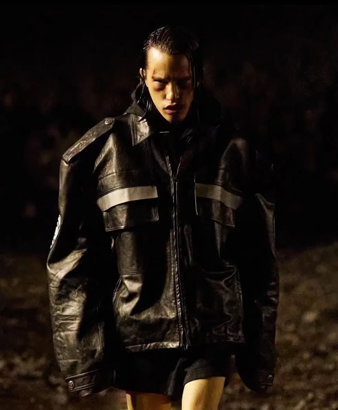 발렌시아가 파리 유니폼 레더 자켓 상품이미지3