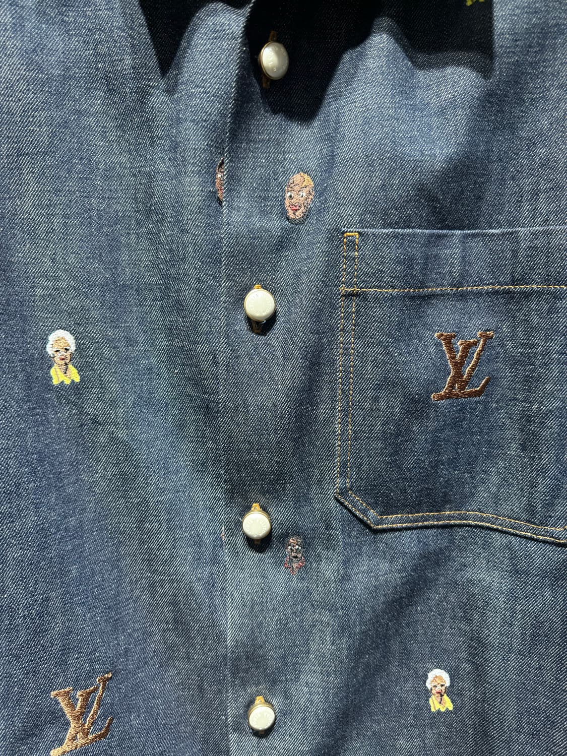 루이비통 엠브로이더드 인디고 오버셔츠  상품이미지2