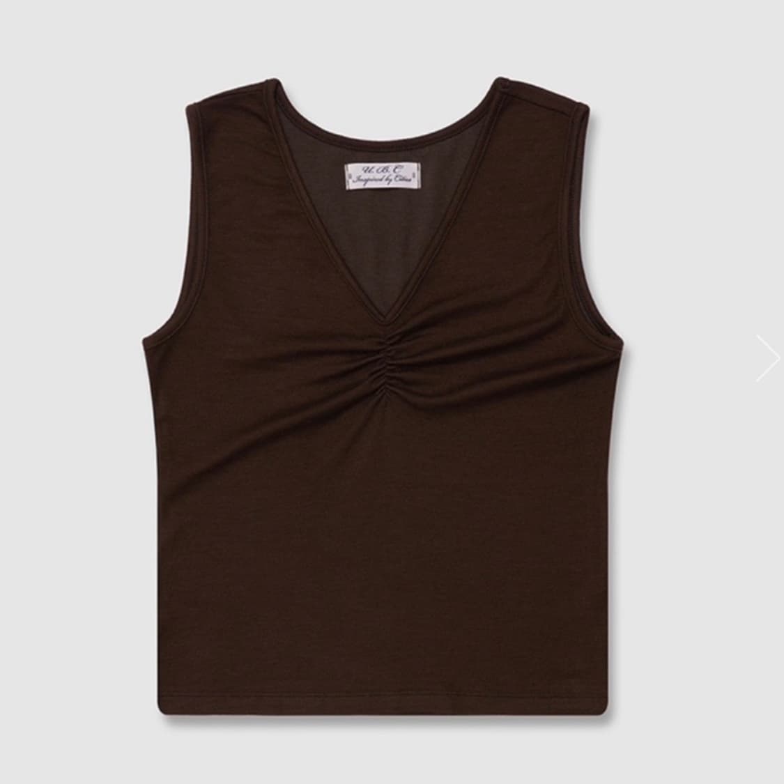 얼바닉30 슬리브리스 Ribbed Jete Sleeveless 브라운 상품이미지1