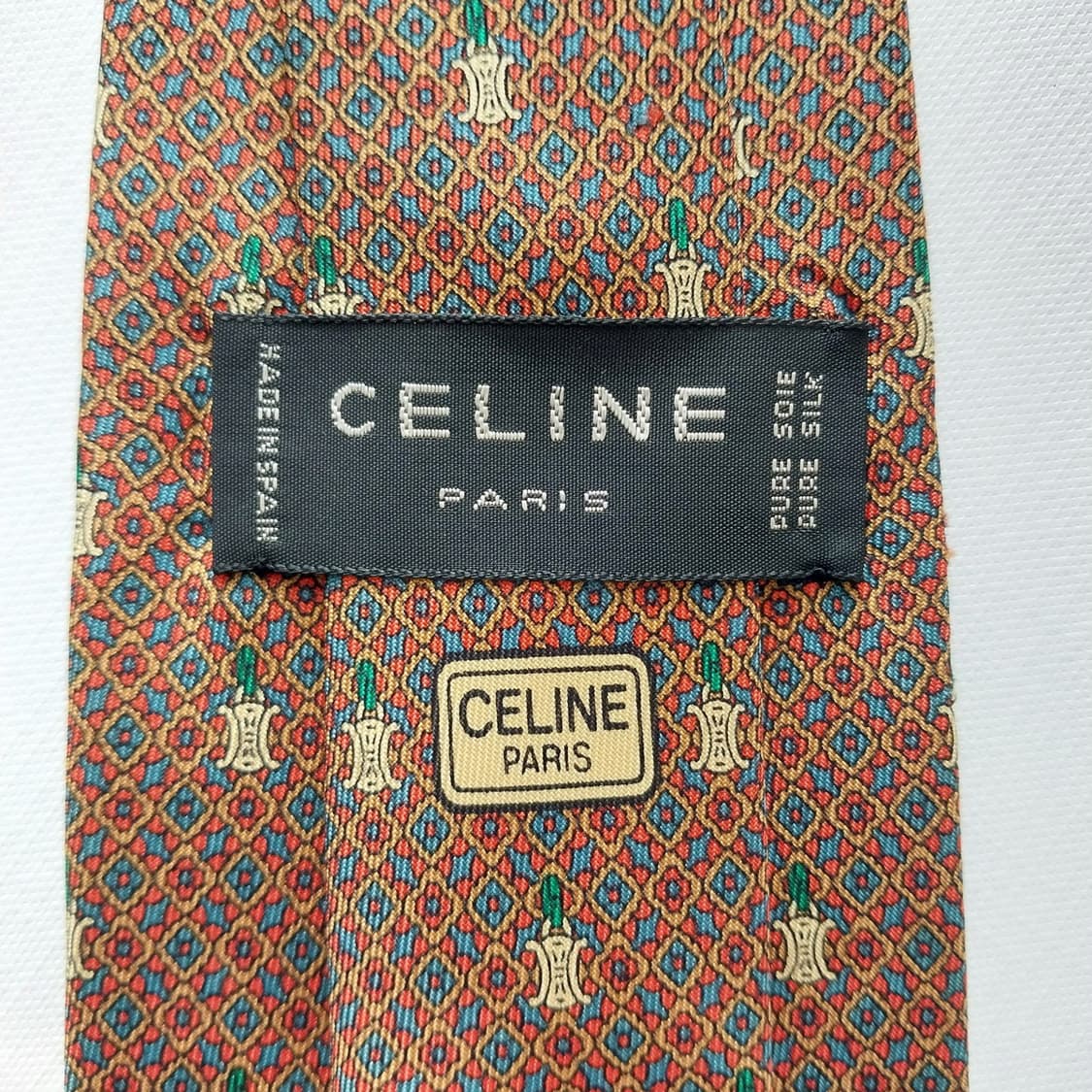 셀린느 실크 브라운 트리오페 패턴 넥타이 8.7cm A+등급 K1330
 상품이미지10