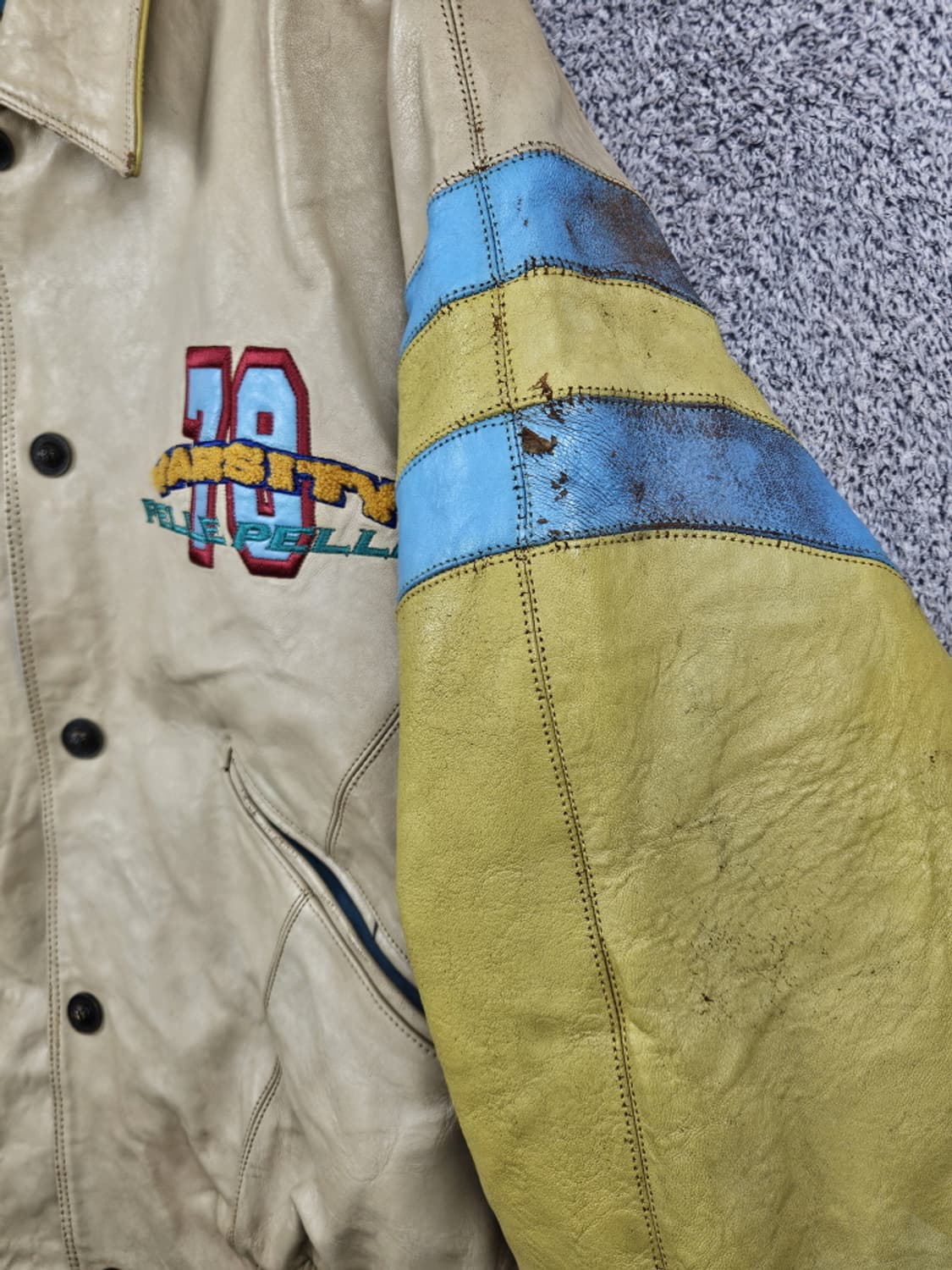 펠레펠레 모던올웨더기어 배색 트림 가죽 자켓 ( 42 ) / 10211  상품이미지5