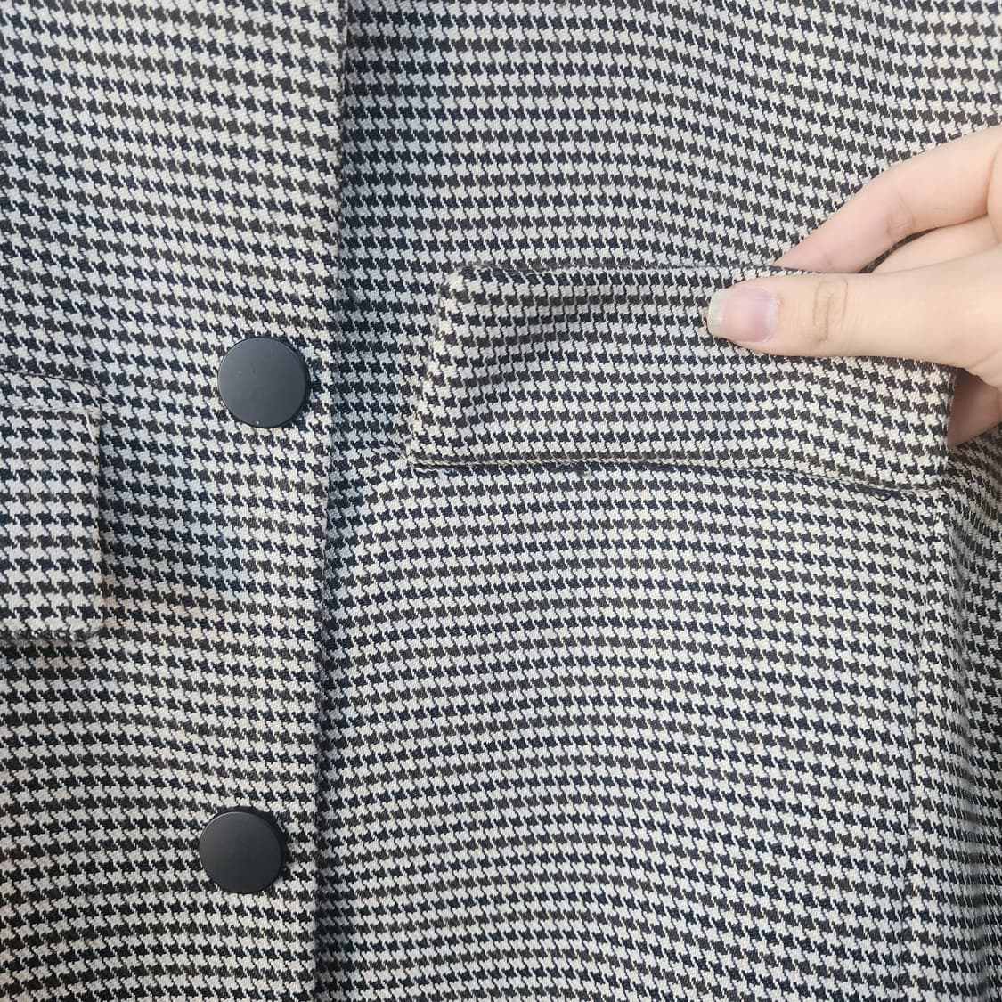 자라 하운드투스 체크 크롭 자켓 상품이미지3