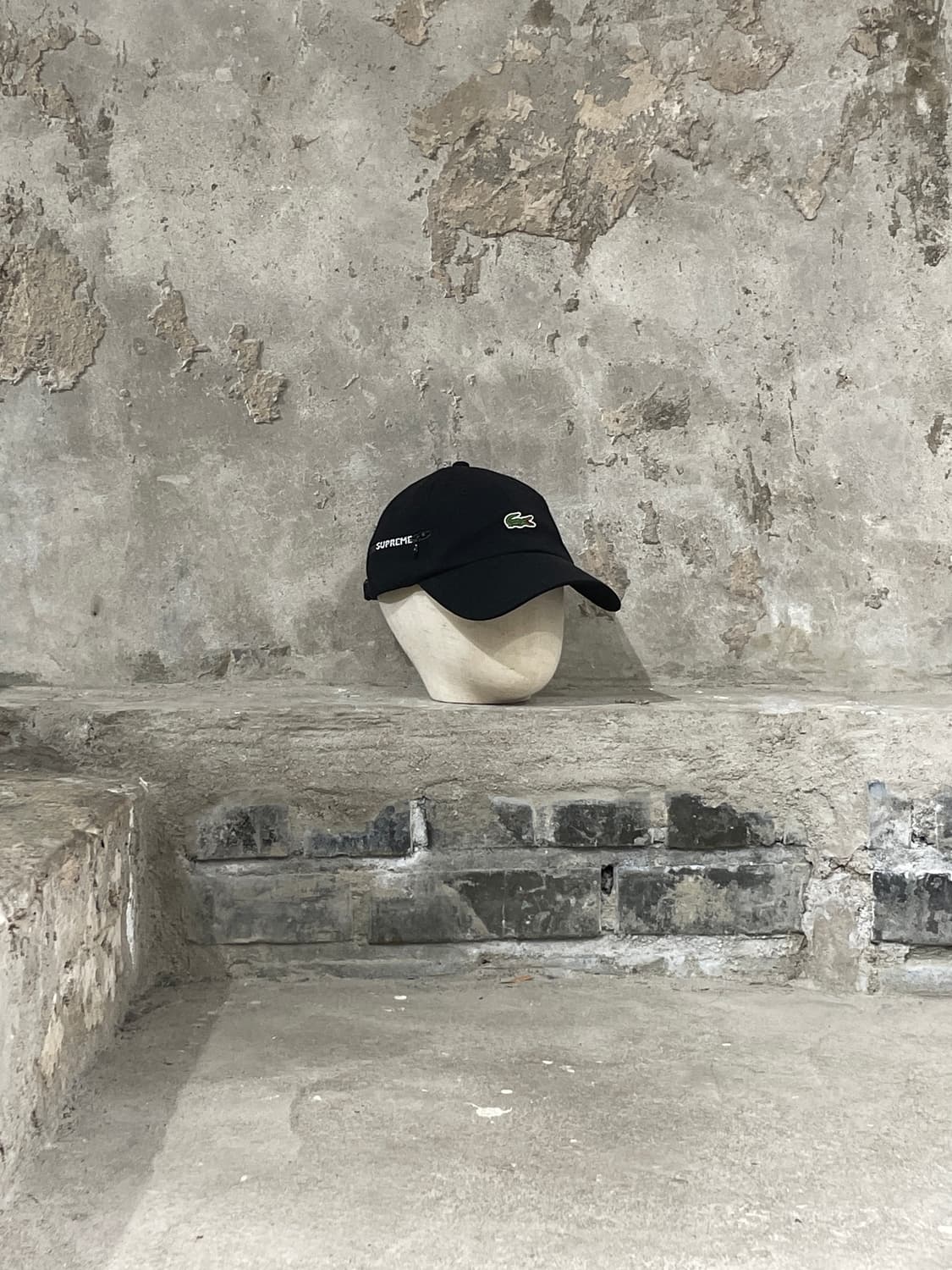 슈프림 x 라코스테 블랙 피케 6 패널 볼캡 상품이미지1