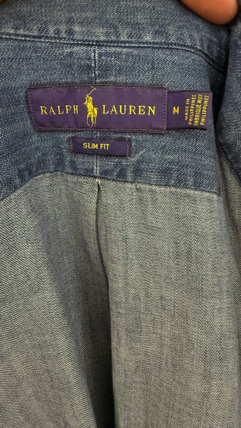 (M/100) 랄프로렌 데님 셔츠 슬림핏 중청 상품이미지4