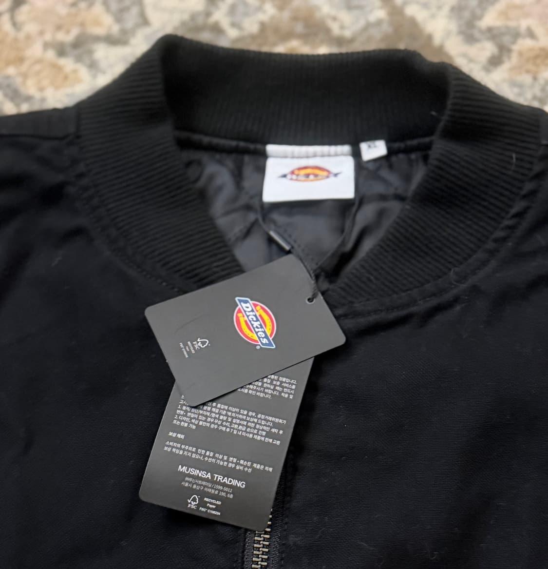 [디키즈] 가먼트 다이드 봄버 자켓 블랙 XL (데드스탁) 상품이미지2