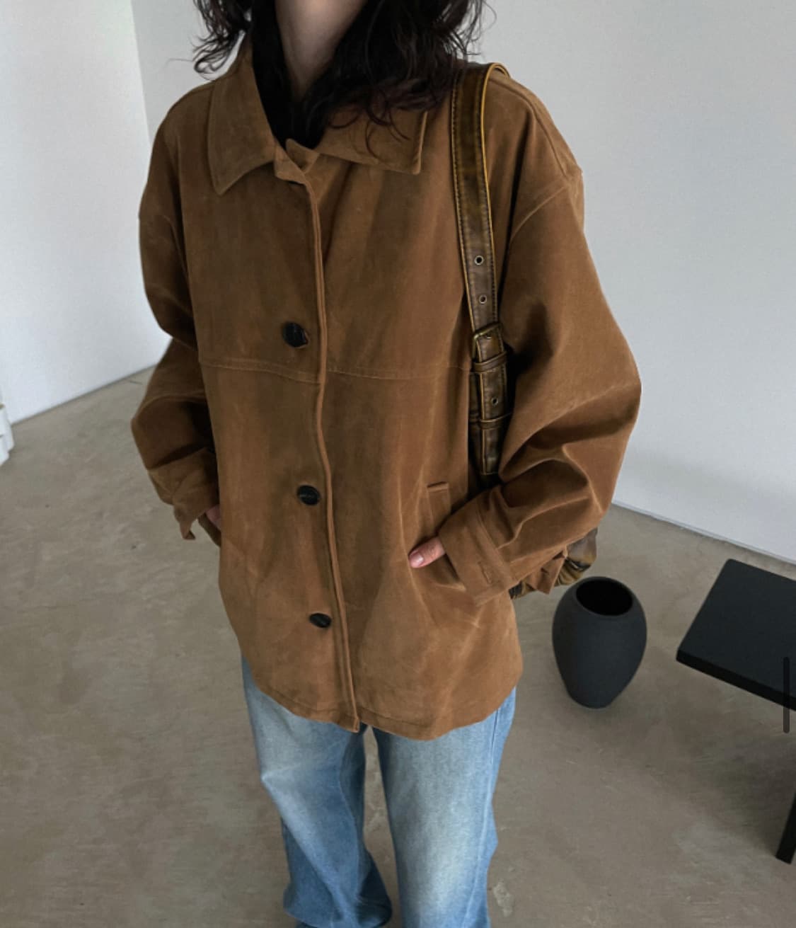 브라운 스웨이드자켓 돈피 스웨이드자켓 헤르쯔 상품이미지3