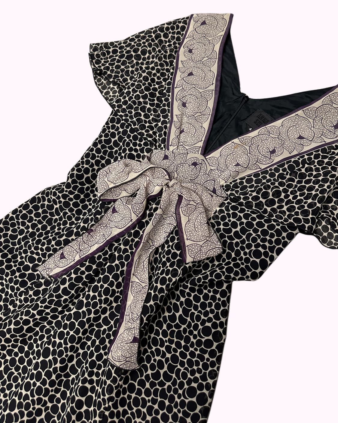purple pattern ribbon dress 상품이미지2