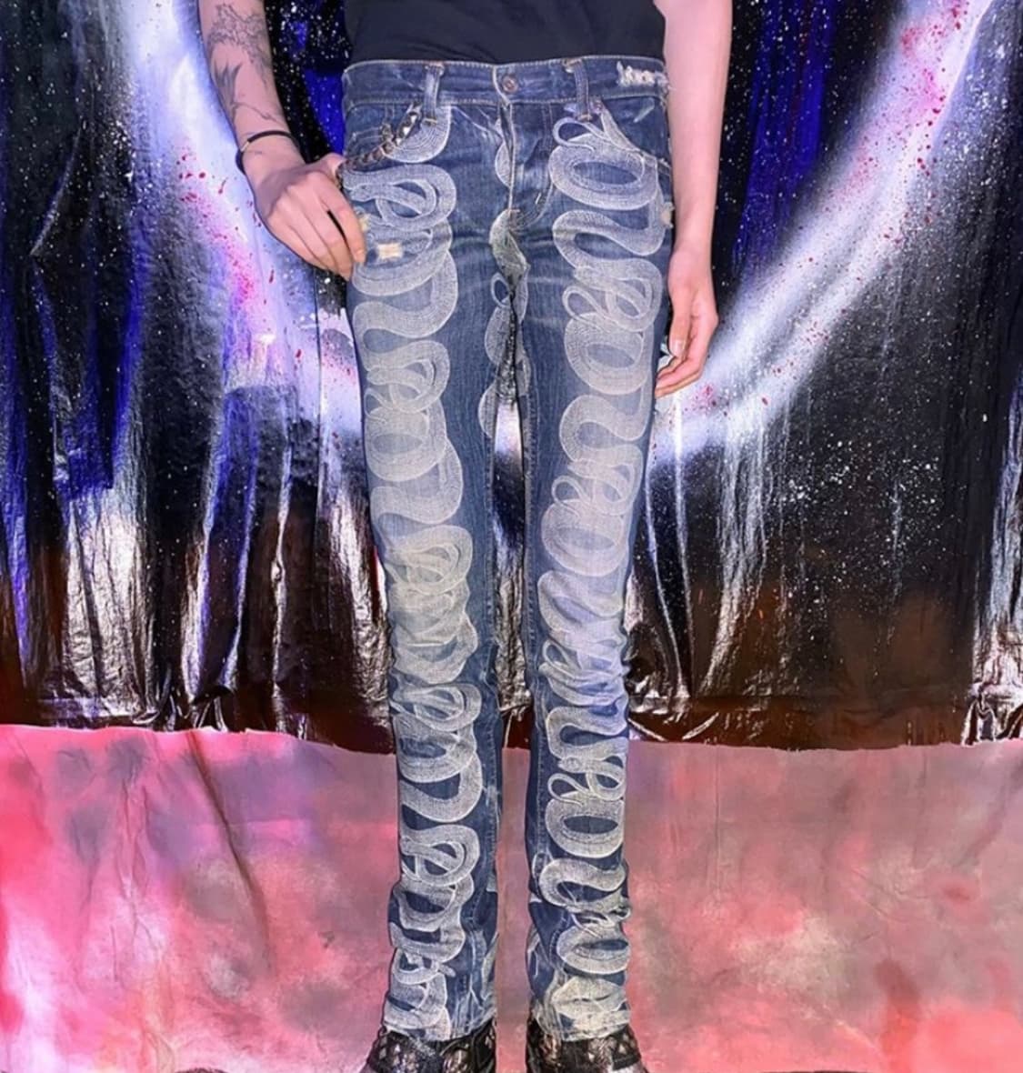 히스테릭글래머 90‘s 스네이크 데님 진 팬츠 snake 초판 상품이미지1