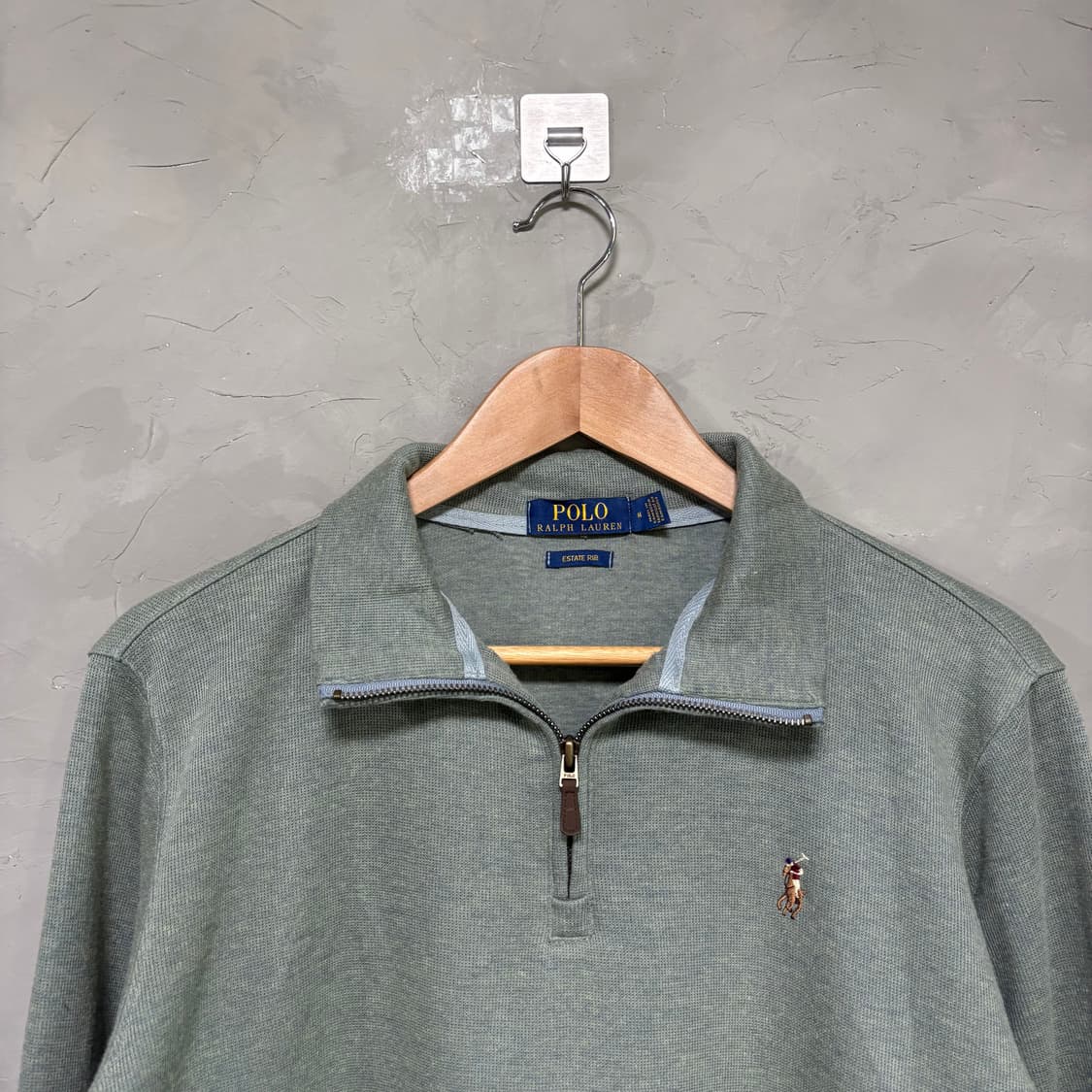 폴로 랄프로렌 니트 반집업 세이지 카키 상품이미지2