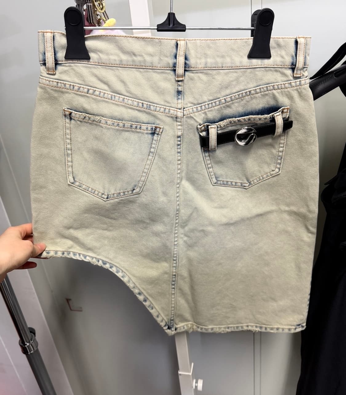 코페르니 비대칭 데님 스커트 상품이미지5