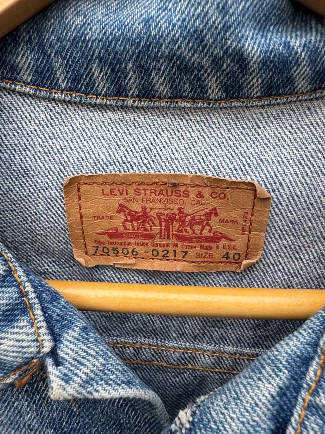 80s 리바이스 빈티지 3세대 워싱 데님 트러커 자켓 40 상품이미지6