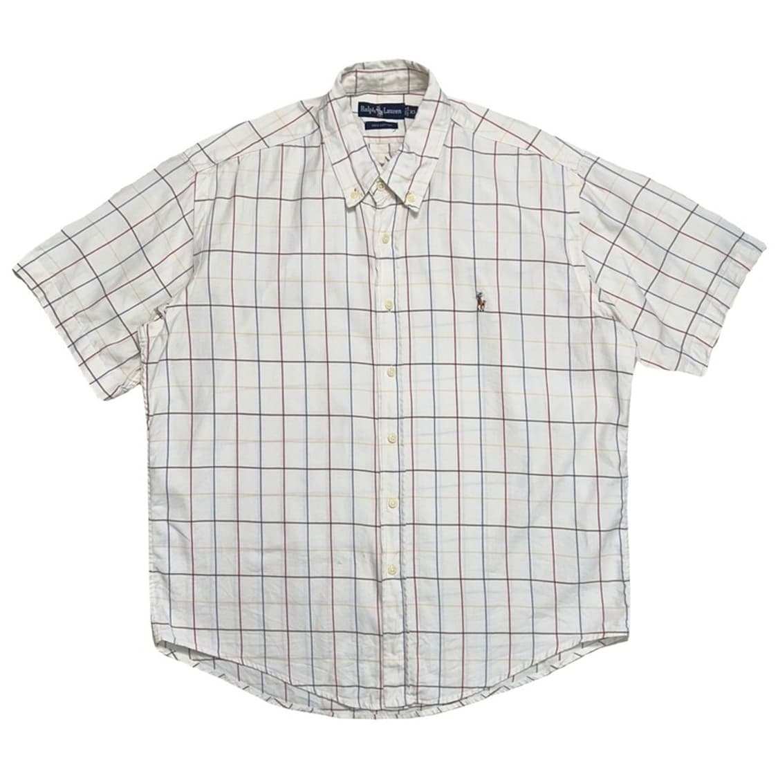 폴로랄플로렌 야머스 반팔 버튼 다운 체크 셔츠 XL 상품이미지1