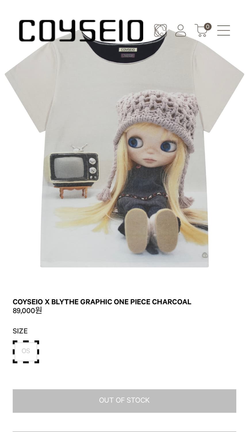 코이세이오 X 브라이스 그래픽 원피스 차콜 상품이미지1