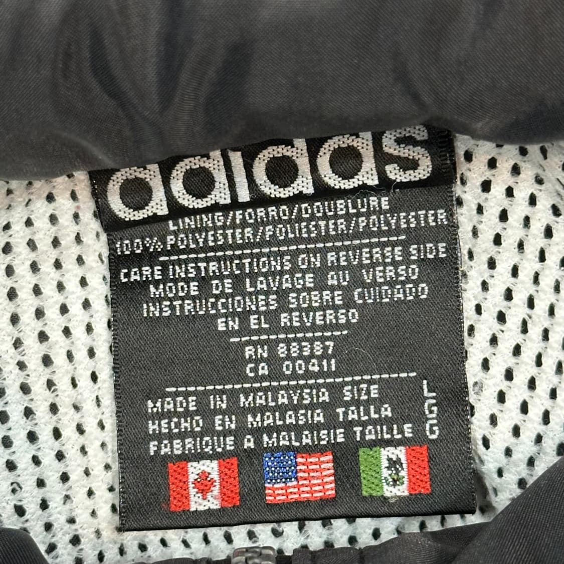 L 아디다스 블랙 내장후드 바람막이 상품이미지4