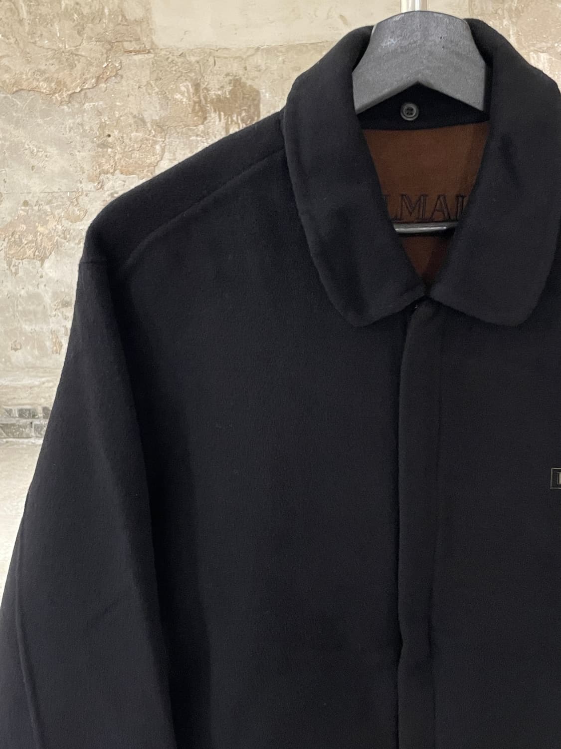 발망 블랙 스퀘어 로고 히든 집업 울 캐시미어 자켓 상품이미지2