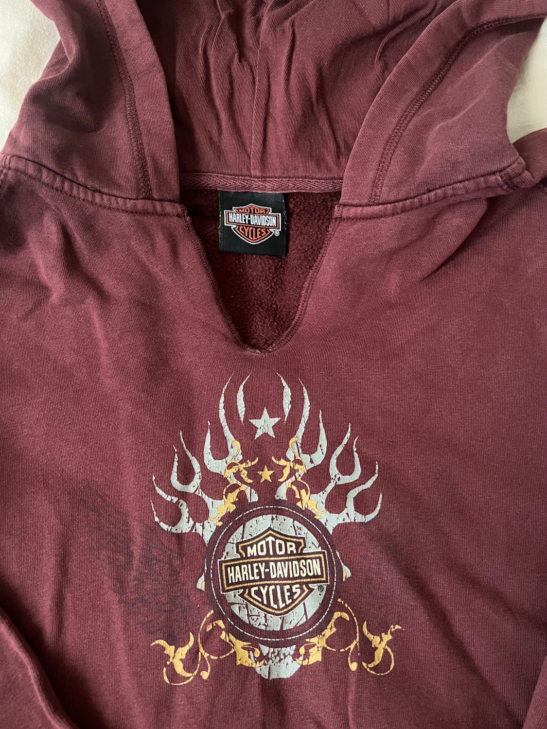 할리데이비슨 버건디 후드티 상품이미지2