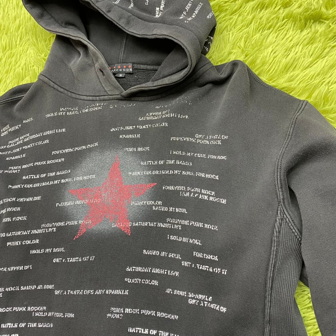 BARCEDOS 크랙 프린팅 풀오버 스웻 후드 티셔츠 상품이미지3