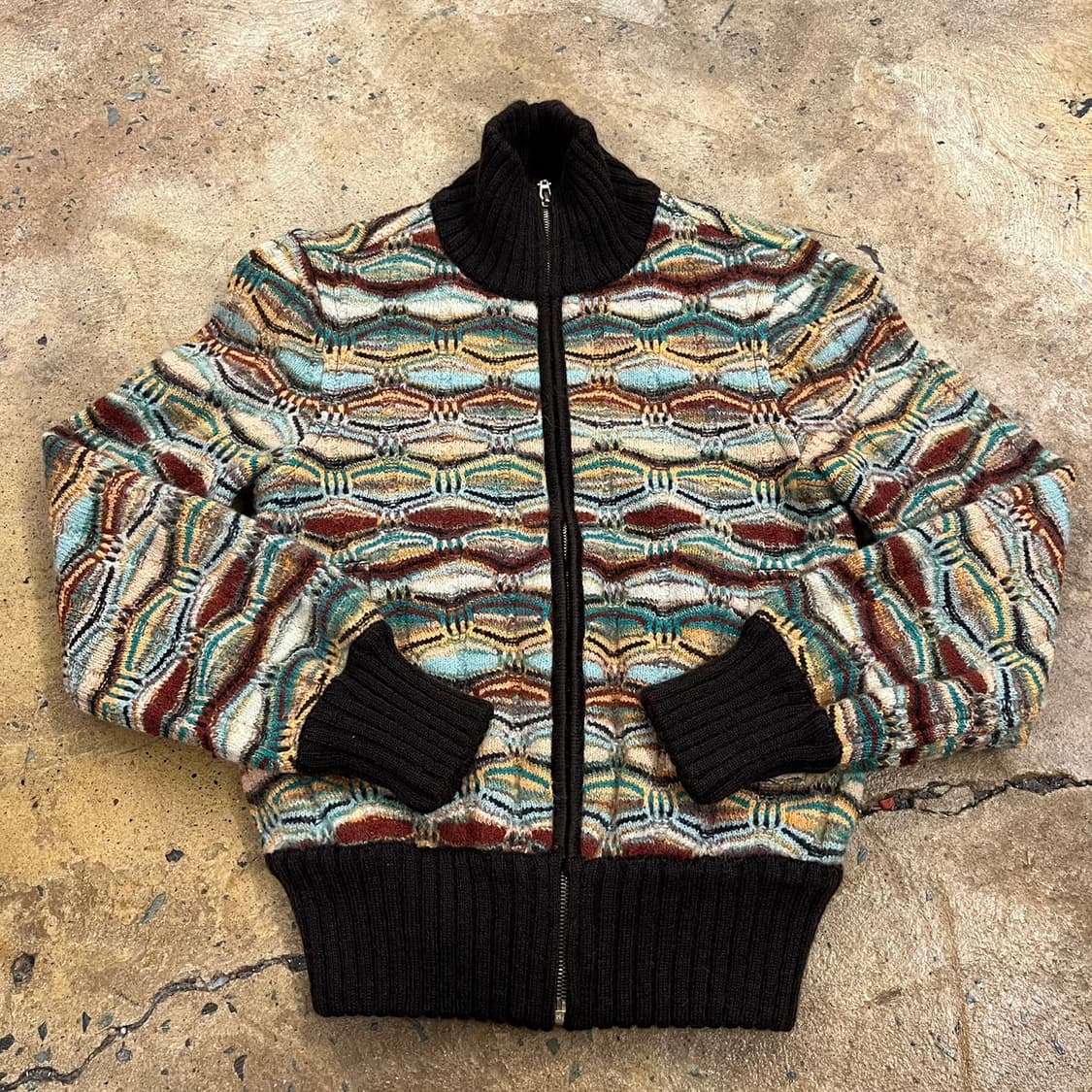 [정품/40] 미쏘니 패턴 니트 집업 b16 상품이미지2