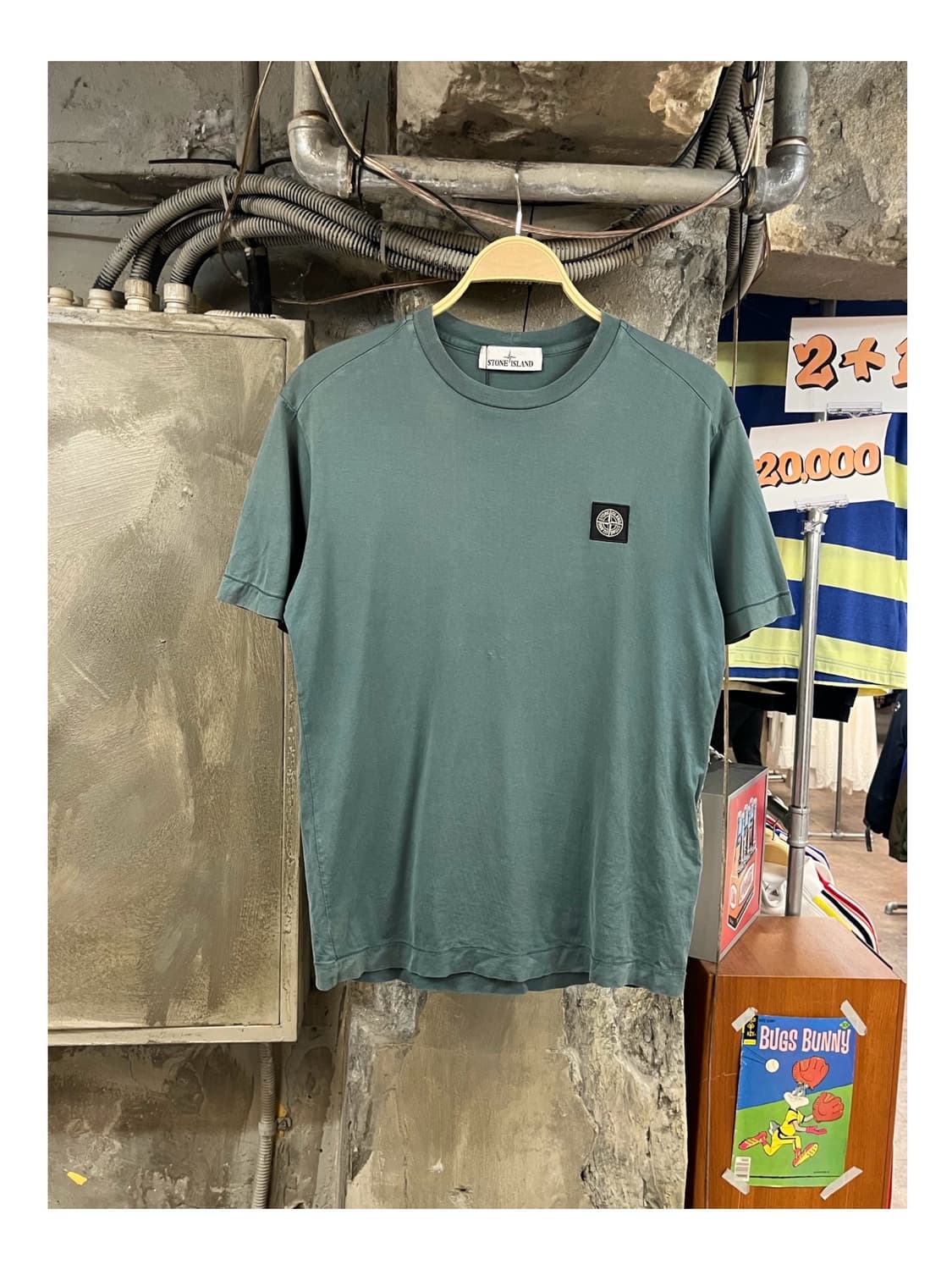 스톤 아일랜드 컴파스 패치 반팔티 그린 S #csz3813 상품이미지1