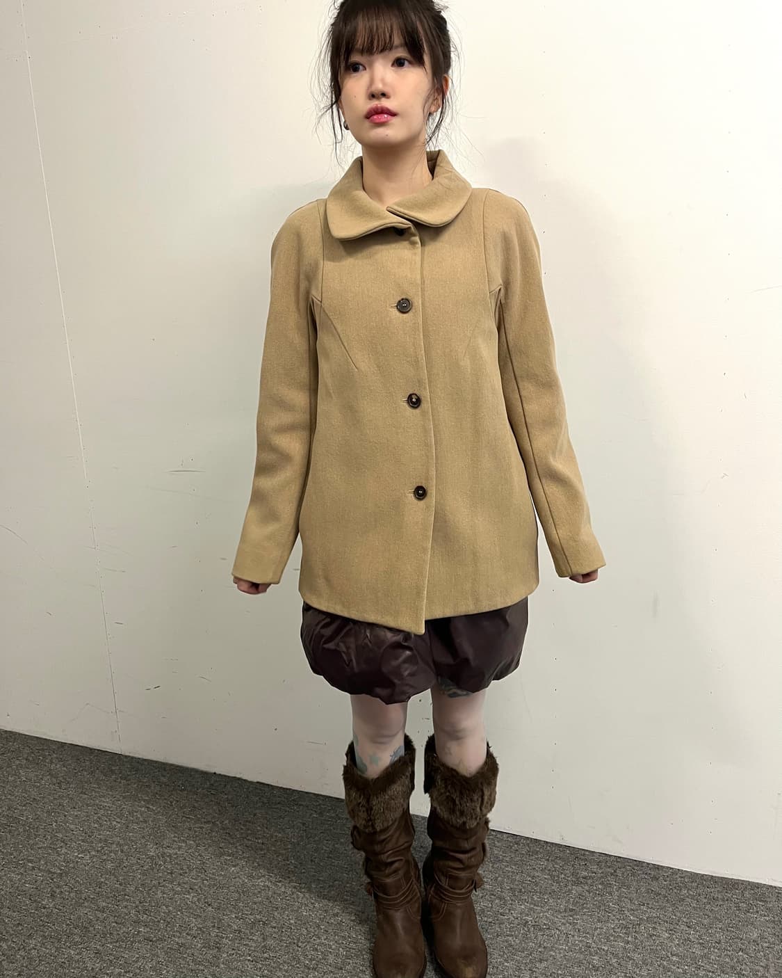 마르니 베이지 카라 코트 상품이미지1