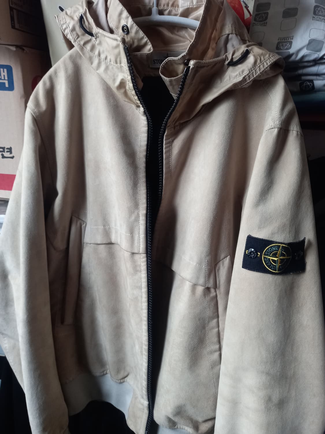 스톤아일랜드 가죽후두자켓 상품이미지1