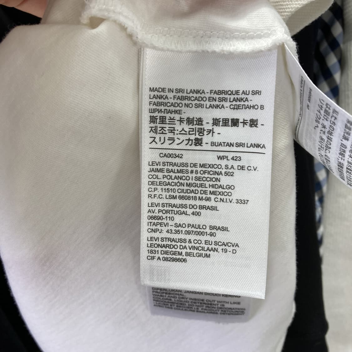 리바이스 여성 크롭반팔 흰빨 L  상품이미지5