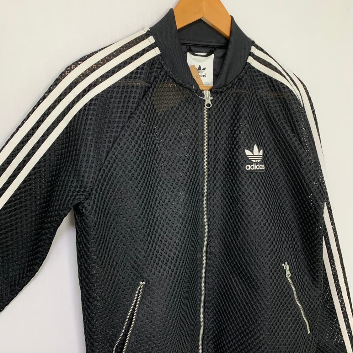 아디다스 삼선 블랙 메쉬 져지 집업 자켓 빈티지 y2k 100 남녀공용 상품이미지3