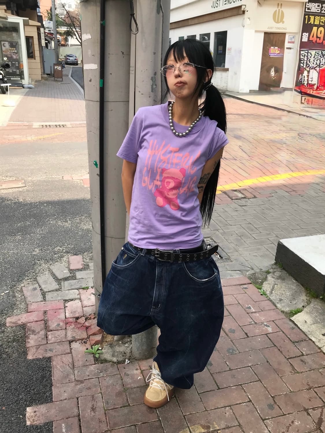 Hysteric Glamour Lavender/Pink Logo Tee 상품이미지2